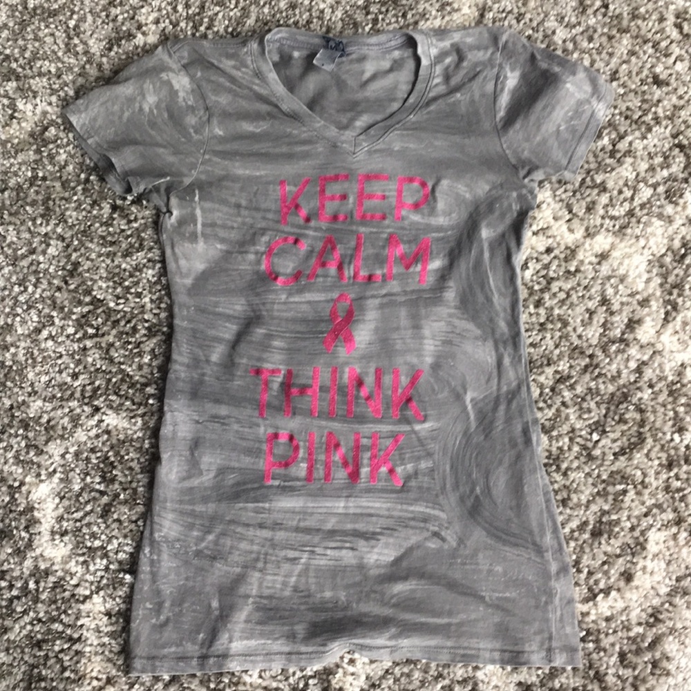 Keep Calm & Think Pink- breast cancer awareness T